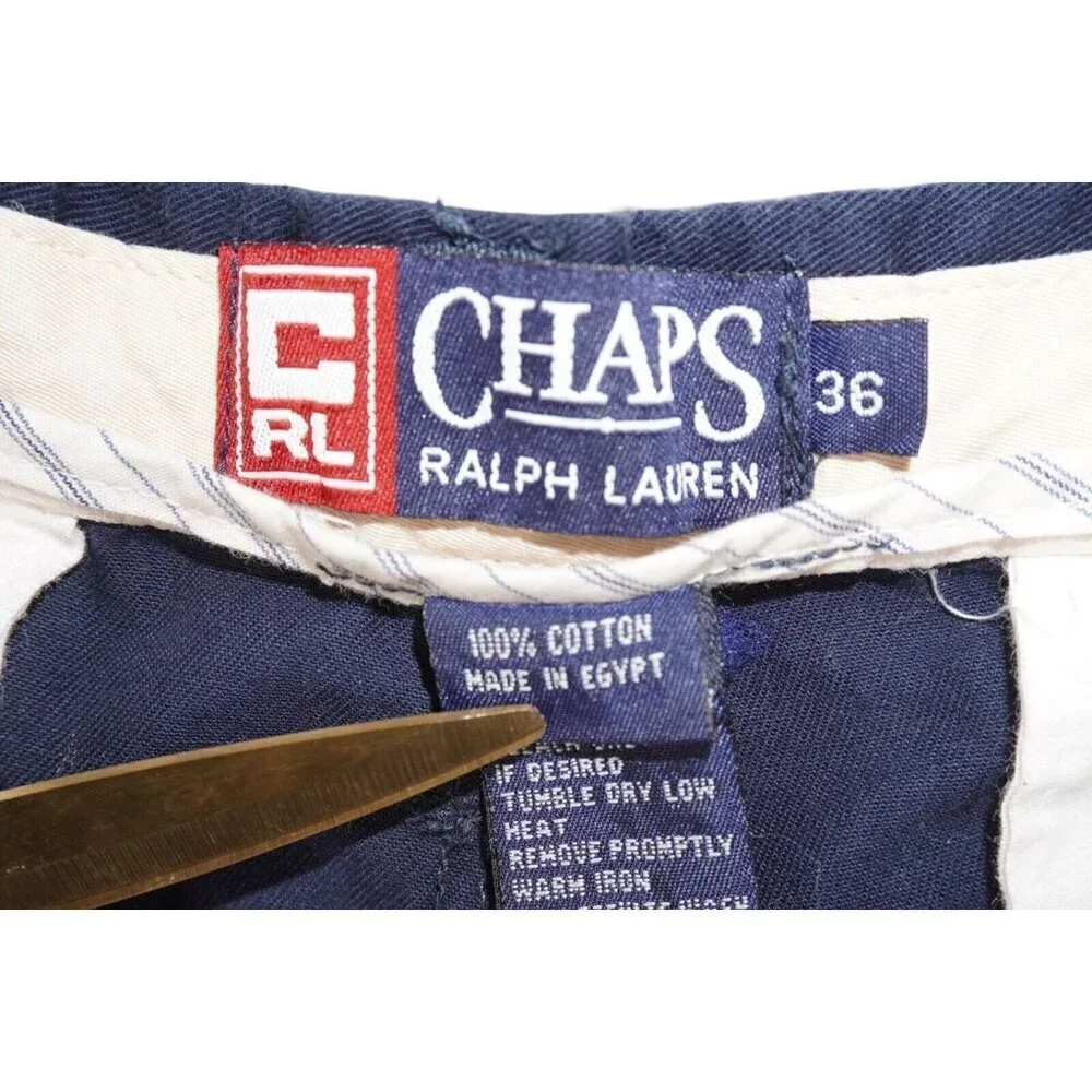 Chaps Ralph Lauren Shorts Men 36 Navy Blue Chino Classic Fit 7